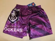 Fremantle Dockers AFL Boys Purple Stripe Printed Satin Boxer Shorts Size 10 New