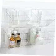 4 Pcs Slatwall Bins with Hooks, Plastic Wall Mounted Storage Bins Clear