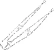 [CONGARTENO] Personalized Fashion Trousers Chain Body Chain Punk Tassel Geometric Design for Adults Silver