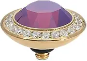 Qudo Interchangeable Gold Attachment Tondo Deluxe 13 mm (Amethyst Opal), Glass crystal