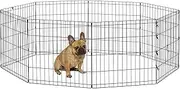 New World Dog Exercise Pen & Playpen, 24" W x 24" H, No Door, Black B550-24