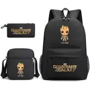 Guardians of the Galaxy Boys and Girls Student Backpack Groot Three Piece Set Backpack Style 4
