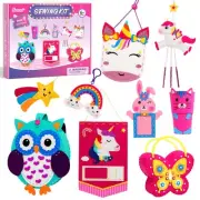 Sewing Kit for Kids Beginner Arts and Crafts Make 9 Easy DIY Projects Unicorn