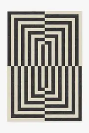 200' x 290' | Machine Washable Runner Rug | Kid & Pet Friendly | Indoor Rug | Jonathan Adler Op Art Charcoal Rug | Ruggable