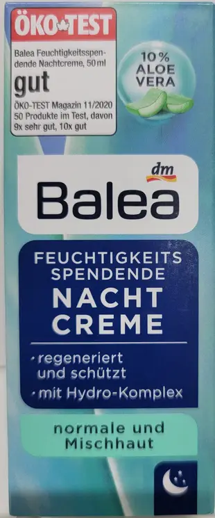 德國 BALEA Nachtcreme 10% Aloe Vera 蘆薈晚霜