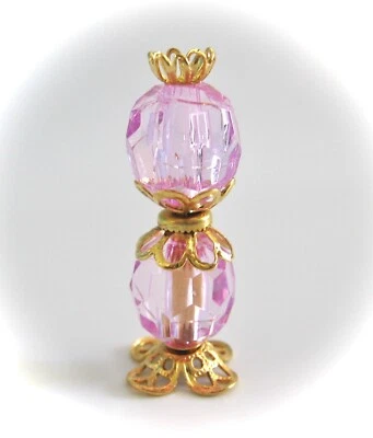 dollhouse doll house miniature ELECTRIC TABLE LAMP DOUBLE GLOBE ROSE 12 VOLT