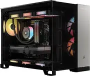 Corsair Vengeance a5100 Gaming PC – Liquid Cooled AMD Ryzen™ 7 9800X3D, NVIDIA® GeForce RTX™ 5090 GPU, 64GB Dominator Titanium RGB DDR5 Memory, 2+2TB M.2 SSD – Black/Silver