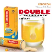 x2 REDOXON Double Action effervescent ORANGE tablets 15's ~ship fr Malaysia
