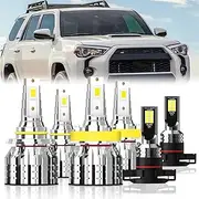 QIPEIZSP Fit For Toyota 4Runner 2014-2021 Light Bulbs, 9005 High Beam + H11 Low Beam + 5202 Fog Light Bulb, 6-Pack