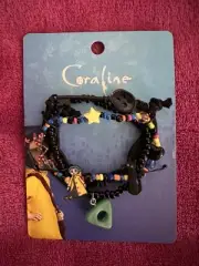Coraline Icon Beaded Cord Bracelet Set of 3 - Officially Licensed - NWT