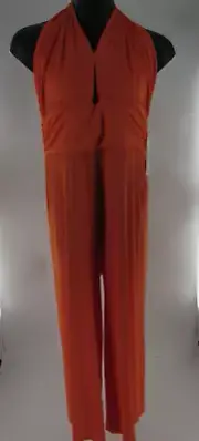 Plus Size Women Almost Famous Orange Solid Jumper Jumpsuit Size 3X Brand New