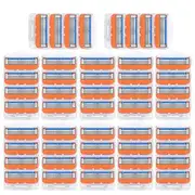 New 48pcs Razor Blade Bald Men Shaving Razors Shaver Blades Refills for Gillette Fusion 5 Orange Gifts for Businessmen