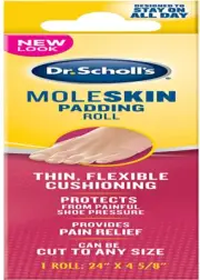 Dr. Scholl’s Moleskin Plus Padding Roll 24" x 4 5/8" Pain Relief Oneday Shipping