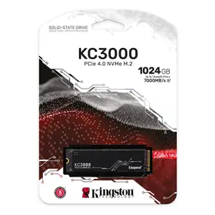 金士頓 Kingston KC3000 1TB 1024GB PCIe 4.0 NVMe M.2 SSD 內接固態硬碟