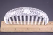 999 Fine Silver Pure Silver Hair Comb Many Blessing Fu Hair Care 3.9inch/46-47g