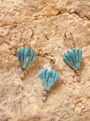 Hot Air Balloon 925 Sterling Turquoise Opal Petite Pendant & Earrings 3pc Set