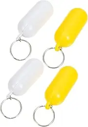 Totority 4Pcs Floating Keychain Lost Key Ring for Boating Fishing Water Sports Pill Shaped Design Durable Lightweight for Identification