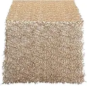 DII CAMZ38207 16" x 10' Table Runner Roll Gold Sequin