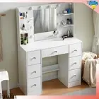 Dressing Table LED Makeup Mirror Vanity Desk Cabinet 11 Bulbs 7 Drawers Vanity