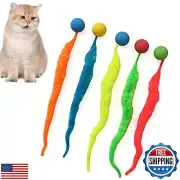 IUHKBH Interactive Cat Balls, 5 Packs Cat Bouncy Balls with Worm, Hour of Ent