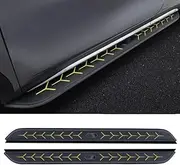 2pcs fit for VW Volkswagen Amarok 2011-2021 SUV Side Step Running Boards NerfBar Accessories Aluminium Pedal Yellow(with Brackets)