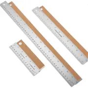 Metal Ruler with Cork Backing 6/12/18 Inch Ruler Set with Inch and cm Drafting Tools for Precise Measurement Purposes Silver