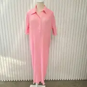 Blanca Larrie Dress Pink Oversized Crinkle Pleat Midi One Size BNWT RRP$269