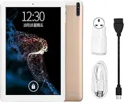 10.1 Inch Gold Tablet with 6GB RAM, 128GB ROM, Octa Core 2.5Ghz CPU, 13MP Camera, 8800mAh Battery, and HD Display - Ideal for Home and Office Use with 100-240V UK Plug