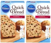 Pillsbury Cranberry Quick Bread & Muffin Mix 15.6 oz (2 Boxes)