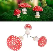 3Pcs Luminous Mushroom Miniature, Mini Mushroom Figurines, Waterproof Glow in The Dark Mushroom Yard Decor, Mushroom Statue Figurines for Garden Yard Outdoor Decor