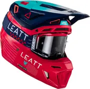 Leatt 8.5 Royal Motocross Helmet with Goggles, red-blue, Size 2XL for Men Red Blue