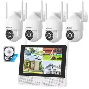 ANRAN 5MP 12" Monitor 2TB Wifi Security Camera System 2-Way Audio Motion Alert