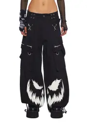[Trickz N' Treatz] Ghoulish Glow In The Dark Wide Leg Pants