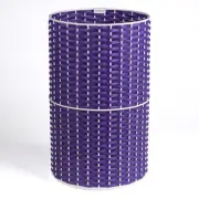 HPM1100E Cecil Modern 4.13Gallon Faux Wicker Cylinder Waste Basket Purple/White