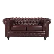Nester Chesterfield 2 Seat Sofa Cherry Brown