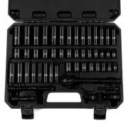 50-Piece 3/8" Drive Socket Set, SAE (5/16"-3/4") & Metric (8mm-22mm), Deep & ...