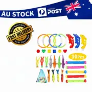 30Pcs Diving Pool Toys Underwater Swimming Pool Game Kit Diving Rings