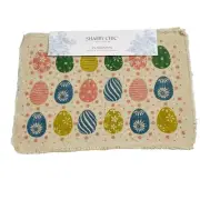 Shabby Chic Easter Eggs Self Fringed Cotton Placemats Set of 4