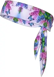 Butterfly Garden Print Tie Headbands, Ninja Karate Versatile Head Tie For Men Women,For Basketball Running Tennis