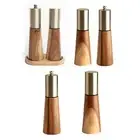 Salt and Pepper Grinder Peppercorn Mill Wood Manual for Office Cafe Kitchen