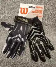 Wilson Super Grip Football Gloves Black Youth Medium WTF931400M