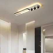 Jiinoo Modern LED Ceiling Light, 3-Light Track Light Spotlight, Acrylic Black with White Geometric Chandelier Lighting Fixture, Dimmable Control Living Bedroom Kitchen Dining Room Lighting