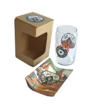 Lazy Dog Beer Club 16 Oz Glass ROAD WARRIORS ( # 19 ) with Booklet FREE SHIPPING