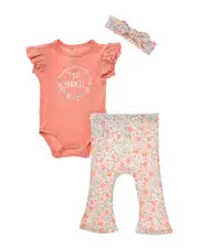 Catherine Malandrino 3pc Ribbed Bodysuit & Pant Set