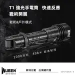 【錸特光電】WUBEN T1 2000流明 快速反應 推壓開關 遠射戰術手電筒 生存遊戲 警用 軍規 LED充電 探照燈