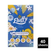 Fluffy Dryer Sheets Fabric Softener Conditioner Field Flowers | 40 pack
