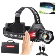 LED Rechargeable Headlamp, 900000 High Lumens Super Bright with 5 Modes & IPX7