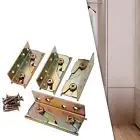 4 Pieces Bed Rail Brackets Furniture with Screws Iron Bed Corner Connectors
