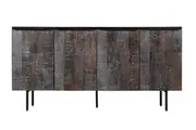 Divano Zach Solid 4 Door Mango Wood Sideboard Wooden Timber Storage Cabinet Unit Furniture -Carbon
