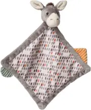 Taggies Charcter Blanket Plush Soft Snuggle Toy w/Tags, 12-Inches, Dusty Donkey